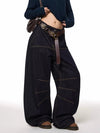 Women Y2K Black Baggy Jeans Straight Leg Cotton Casual Pants