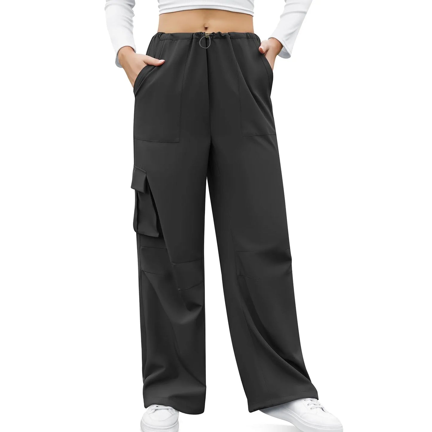Casual Streetwear Wide-Leg Sweatpants Women Solid Color Loose Trousers