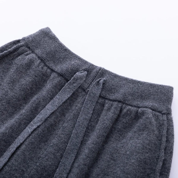 Womens Wool Jogger Pants High Waist Cashmere Knit Lounge