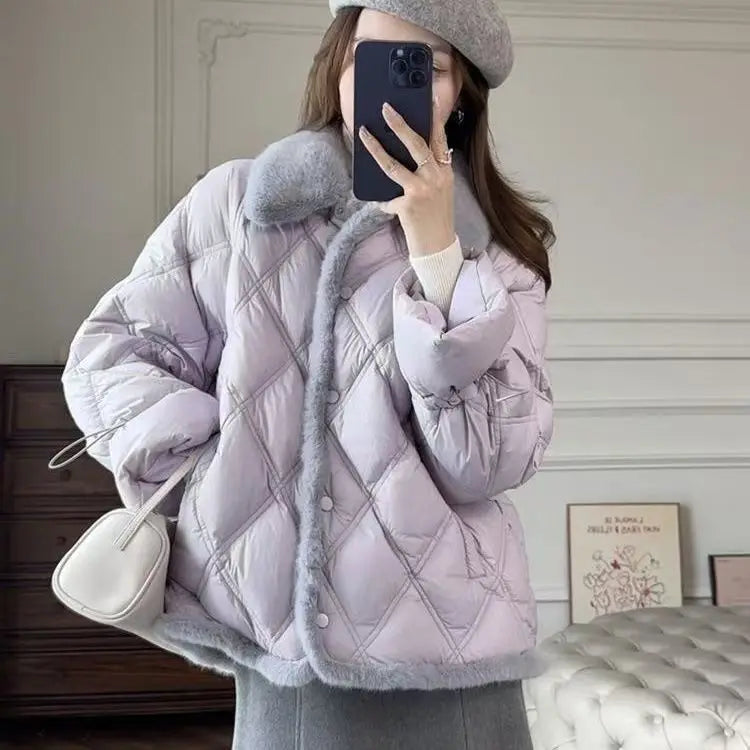 Women Korean Quilted Jacket Winter Short Coat