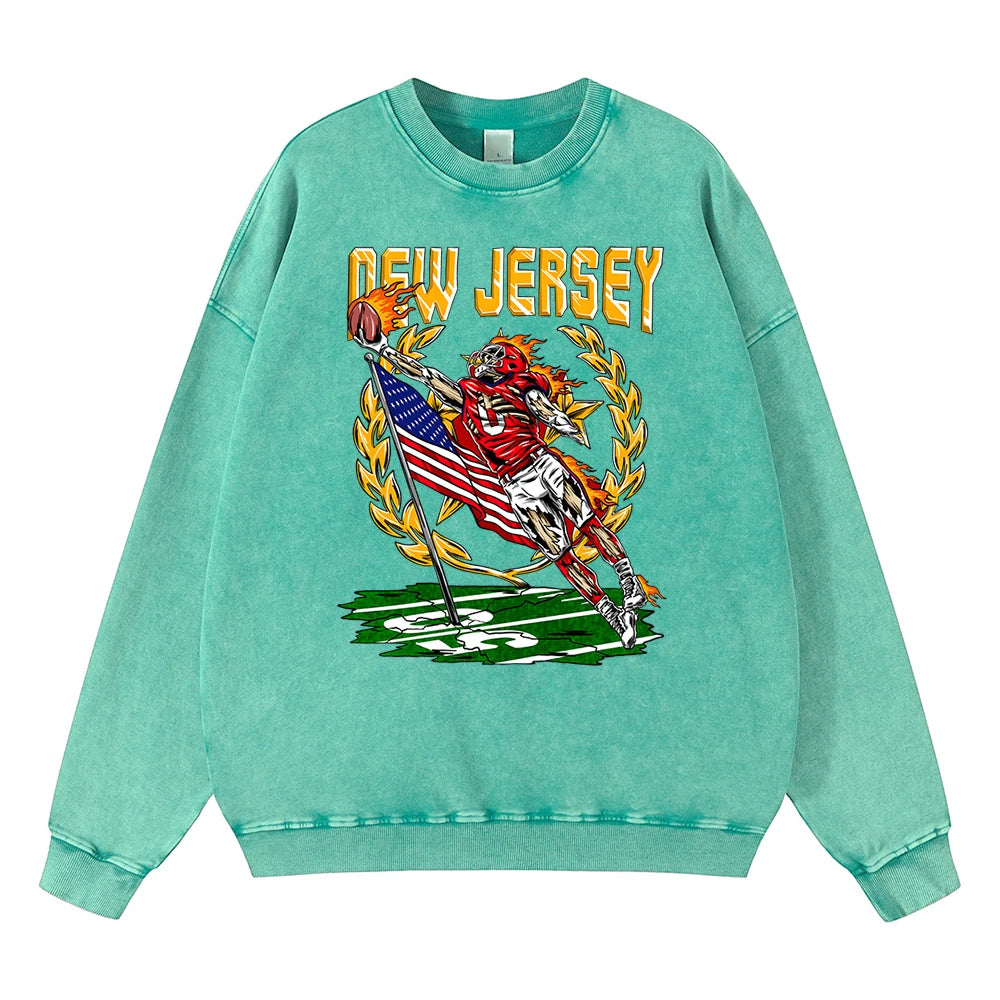 New Jersey Rugby Skeleton Hoodie Men