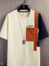 Mens Oversized T Shirt Cooling Fabric Colorblock Summer Breathable