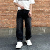 Men's Retro Washed Denim Jeans Hip-Hop Streetwear Loose Fit Pants