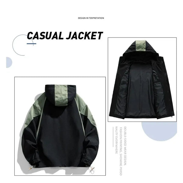 Mens Big and Tall Windbreaker Jacket Breathable Hiking Coat