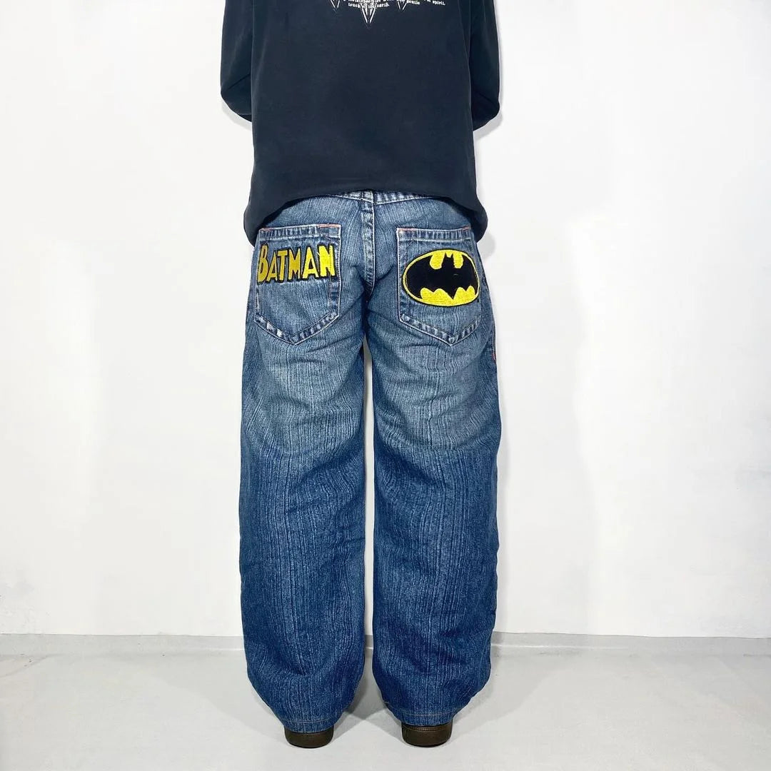Gothic Denim Street-Style Wide Leg Men Pants