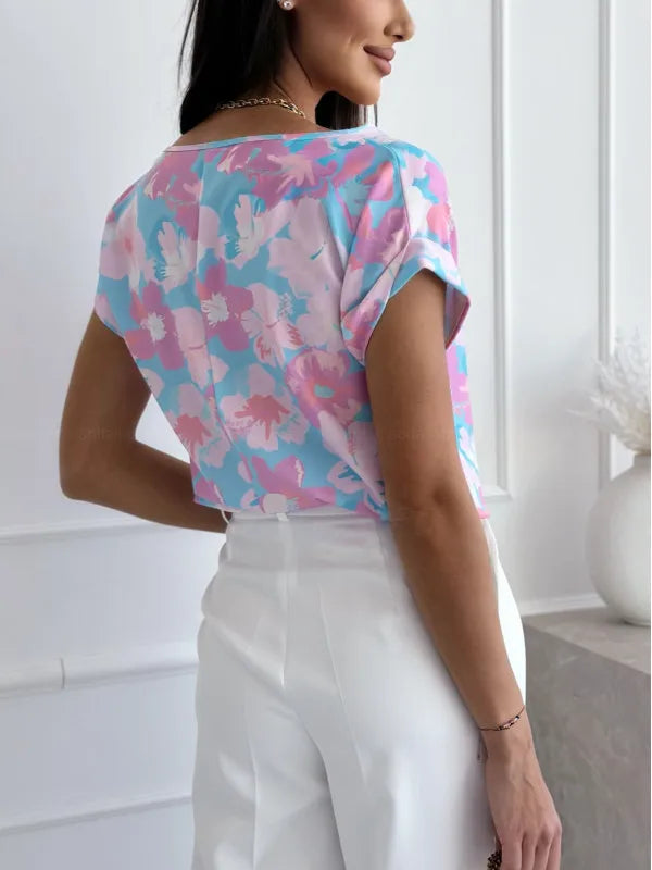 Floral Print Summer Blouse – Casual Loose Fit for Women 2025