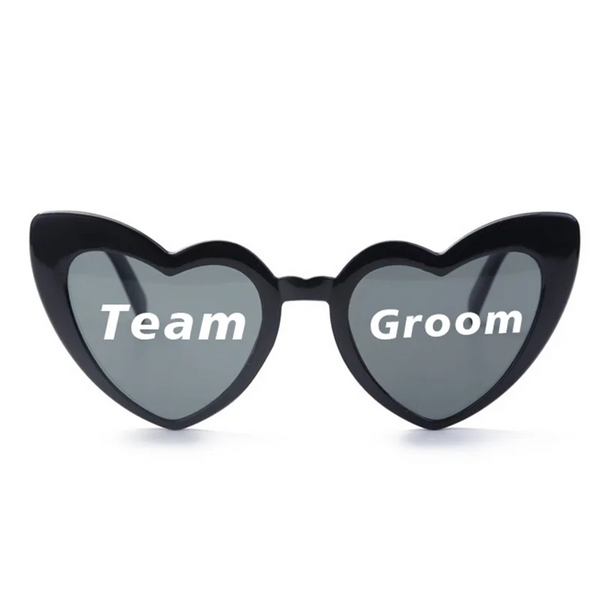 Personalised Text Wedding WhiteWedding Sunglasses Personalised Love Heart