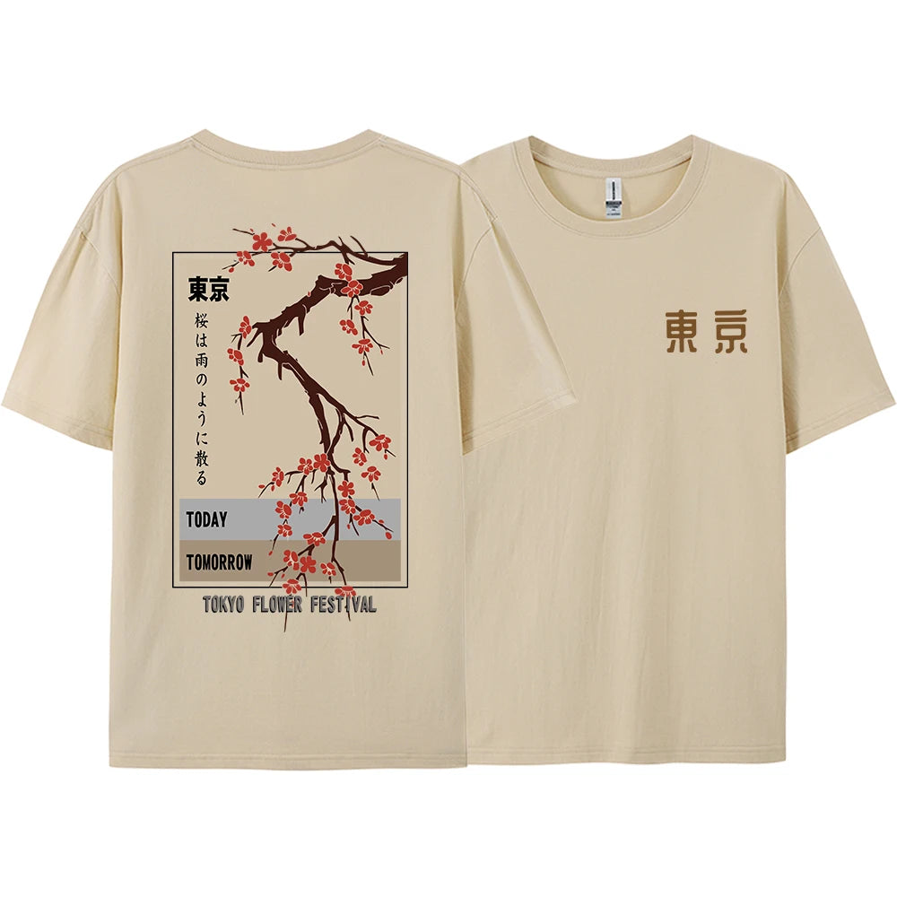 Today Tomorrow Tokyo Flower Festival T Shirt Unisex Fashion O-Neck