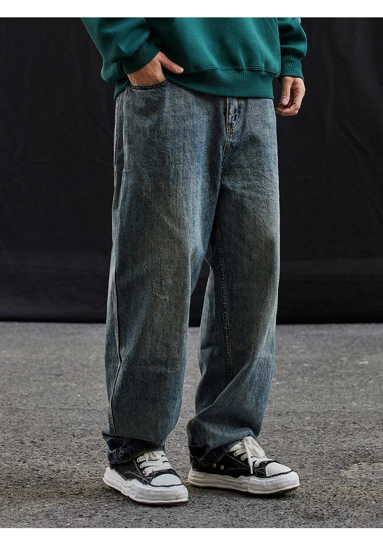 American Vintage Cargo Jeans High-Quality Streetwear Men