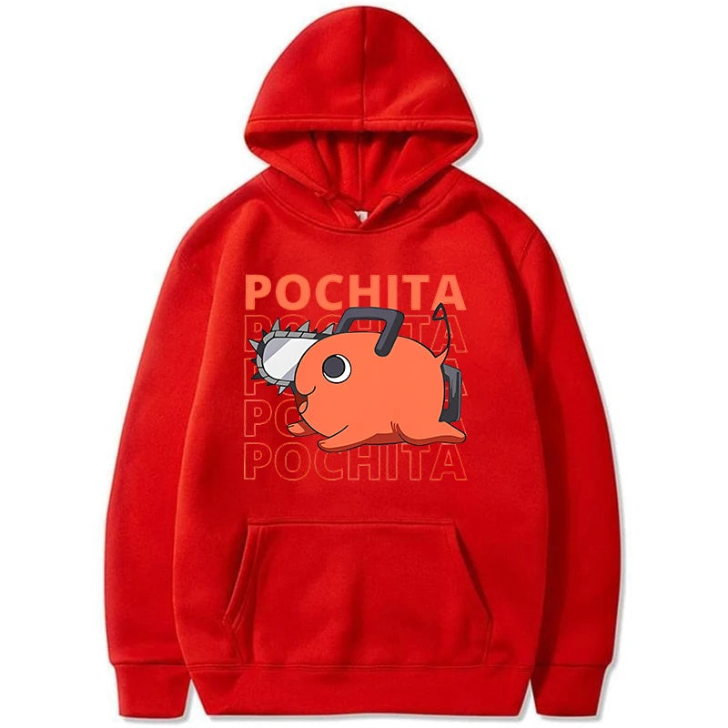 Women’s Pochita Anime Hoodie Funny Graphic Sweatshirt Loose Fit