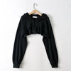 Female Hoodie Personality Irregular Crop Ultra Short Style Long Sleeve