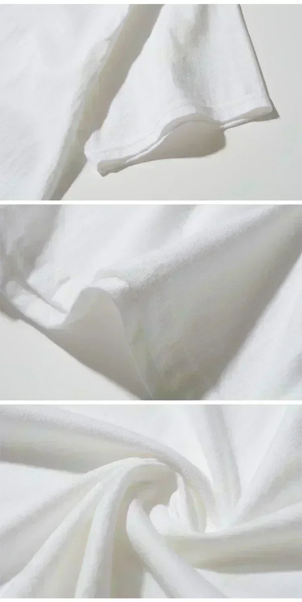 Mens Cotton Tshirt Fitted Crew Neck Minimalist Streetwear Basic