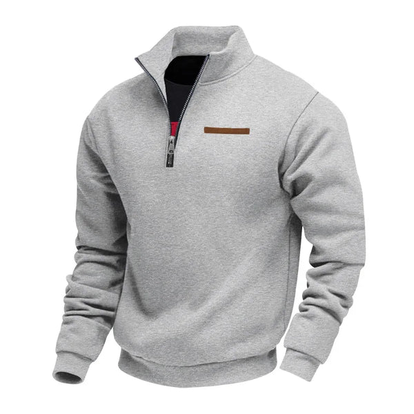 Men's Half Zip Fleece Sweatshirt - Stand Collar Pullover
