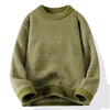 Mens Crew Neck Sweater Loose Fit Warm Layering Pullover Fall Winter