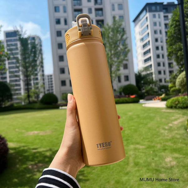 Insulated Water Bottle with Straw 600ml 750ml Stainless Steel
