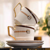 European Coffee Cup and Saucer Set Modern Tea Service for Two
