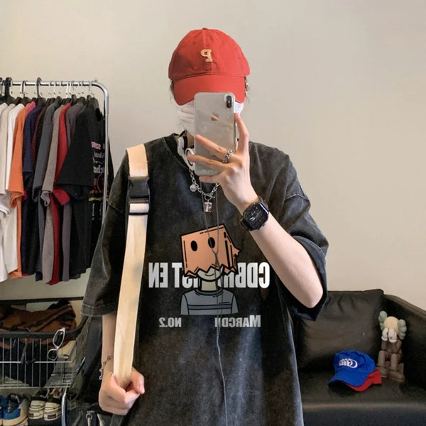 Japanisch inspiriertes Sommer-T-Shirt aus Baumwolle für Männer und Frauen