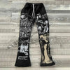 Y2K Flared Sweatpants Unisex 3D Print Hip Hop Streetwear Loose Pants
