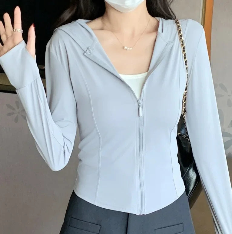 Women's Goth UV Protection Hoodie Lightweight Sunproof Jacket