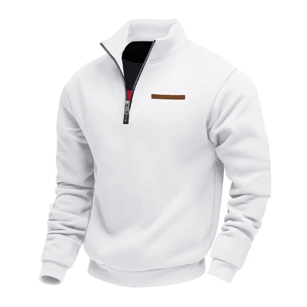 Men's Half Zip Fleece Sweatshirt - Stand Collar Pullover