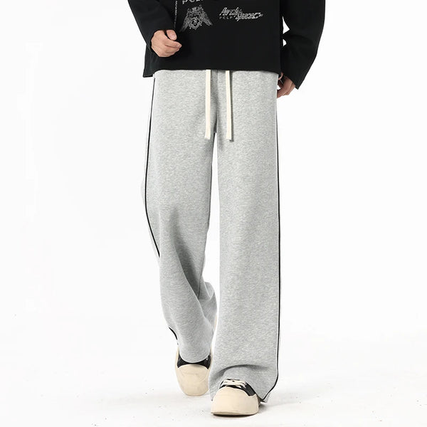 Mens Baggy Cotton Joggers Korean Loose Sports Sweatpants