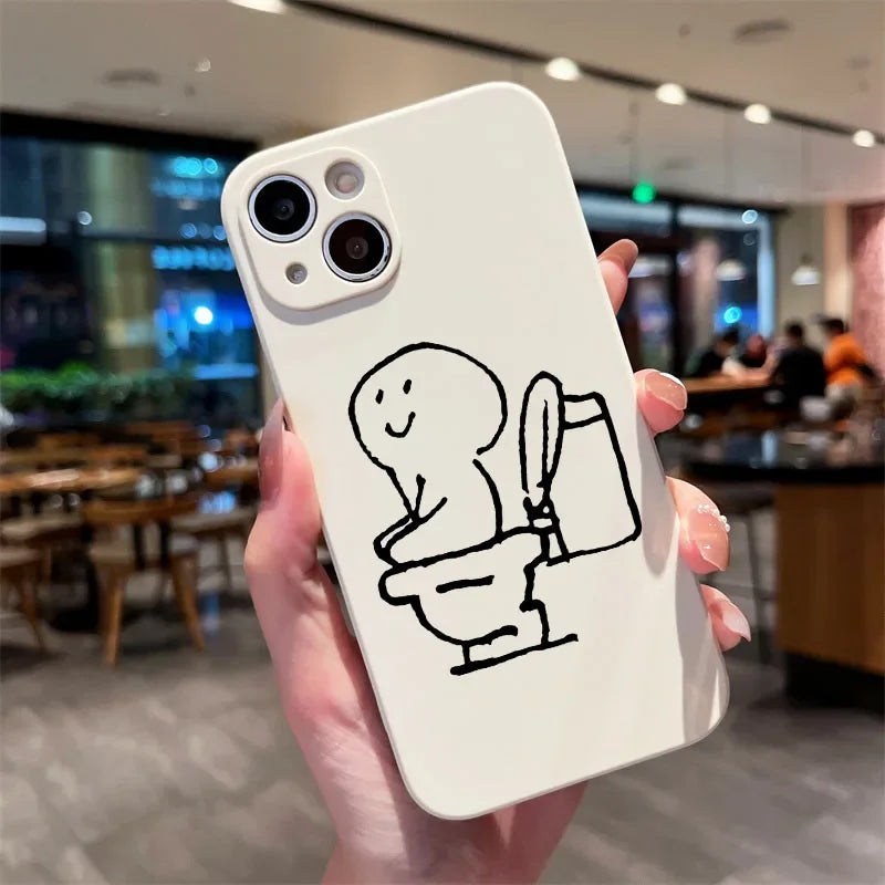Cute Funny Couple Silicone Matchman Phone Case for IPhone