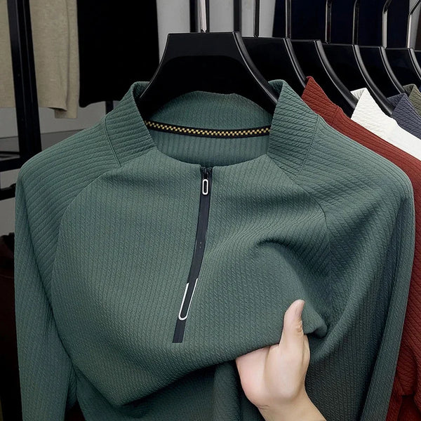 Autumn and Winter Men's Velvet Hoodie Long Sleeve Zipper