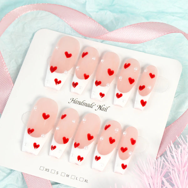 10pcs Gold Metallic 3D Press-On Almond Fake Nails