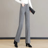Womens Wool Blend Wide Leg Pants High Waist Straight Fall Trousers