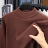 Mens Mock Neck Knit Sweater Winter Pullover Solid Turtleneck Top
