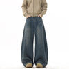 Wide Leg Baggy Jeans Unisex Dark Blue Hip Hop Streetwear Pants