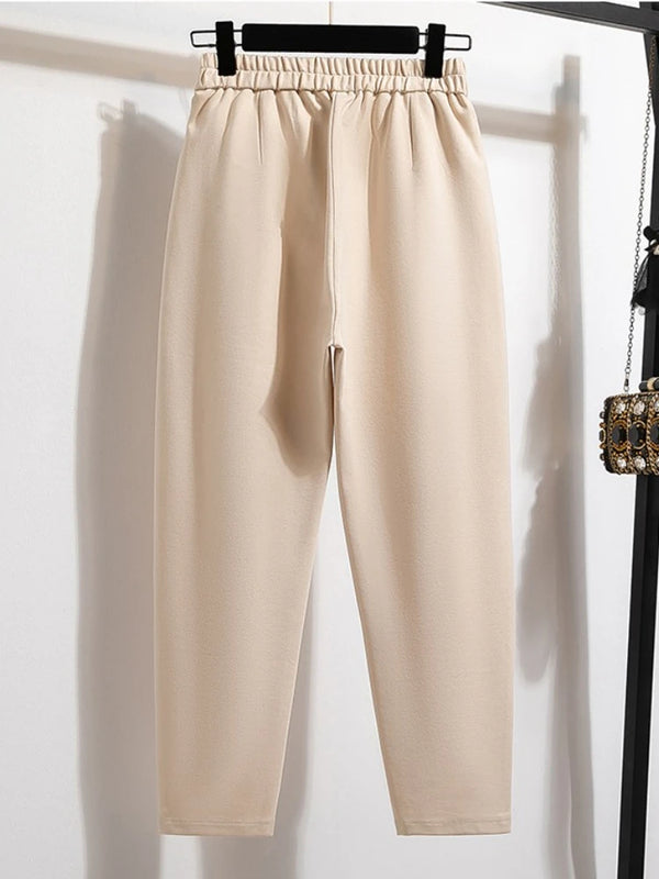 Plus Size High Waist Pants Women Sweatpants Fall Winter Casual