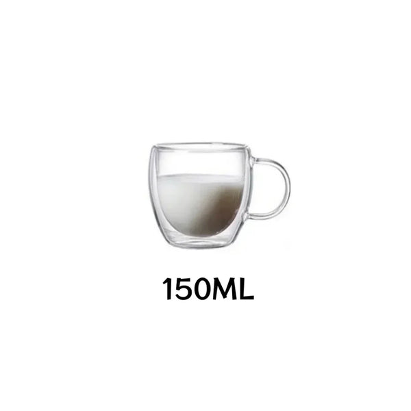 1/2/4Pcs 150/250ml Transparent Glass Coffee Cup with Handle