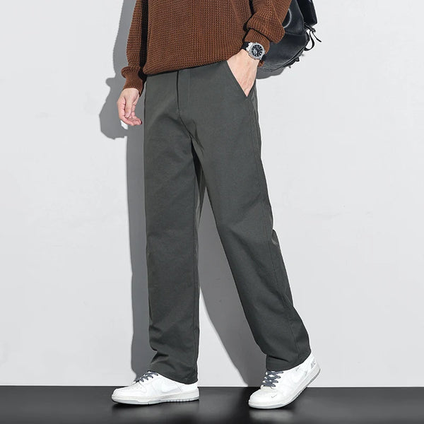 Mens Loose Wide Leg Pants Straight Casual Winter Plus Size Trousers