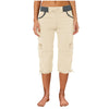 Women Cargo Capris Summer Soild Casual Pants With Pocket Drawstring
