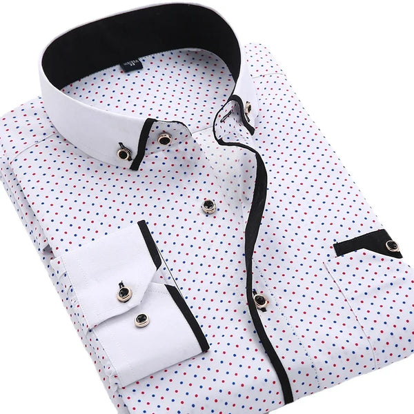 Men’s Floral Button Down Shirt – Slim Fit Long Sleeve Casual Dress Shirt