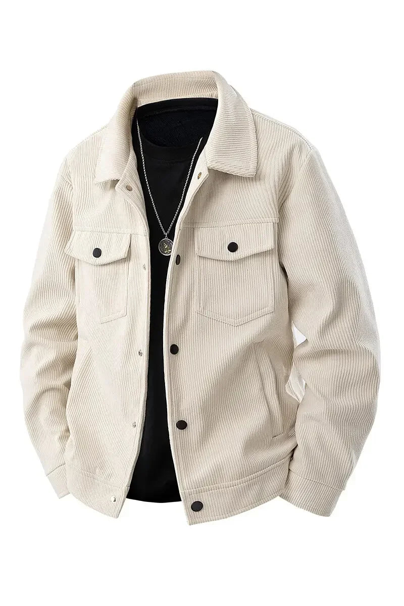 New 2025 Men’s Corduroy Jacket Retro American Style Loose Fit