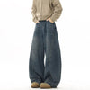 Wide Leg Baggy Jeans Unisex Dark Blue Hip Hop Streetwear Pants