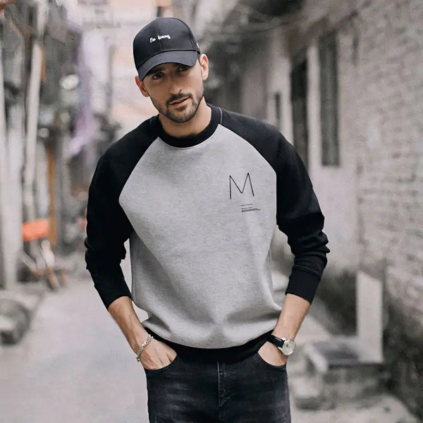 Sweatshirt Men's Autumn and Winter Raboss Sleeve Contrasting