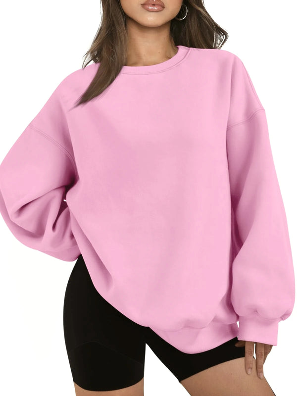 Women's Oversized Fleece Hoodie - Cotton Pullover Sweatshirt