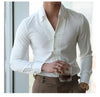 Mens Italian Collar Shirt Wrinkle Free Slim Fit Casual Dress