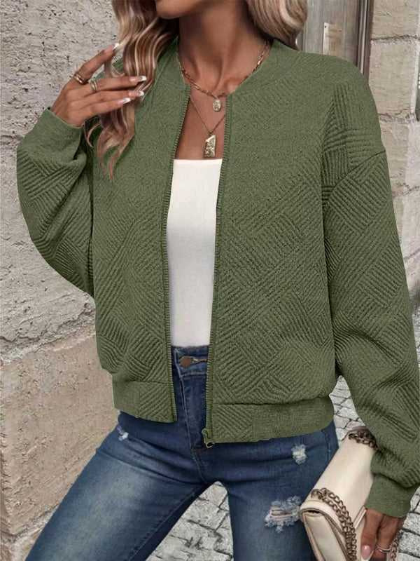 Women's Casual Zipper Jacket - Fashion Outerwear Coat