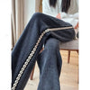 Womens Corduroy Pants High Waist Fleece Lined Winter Korean Straight