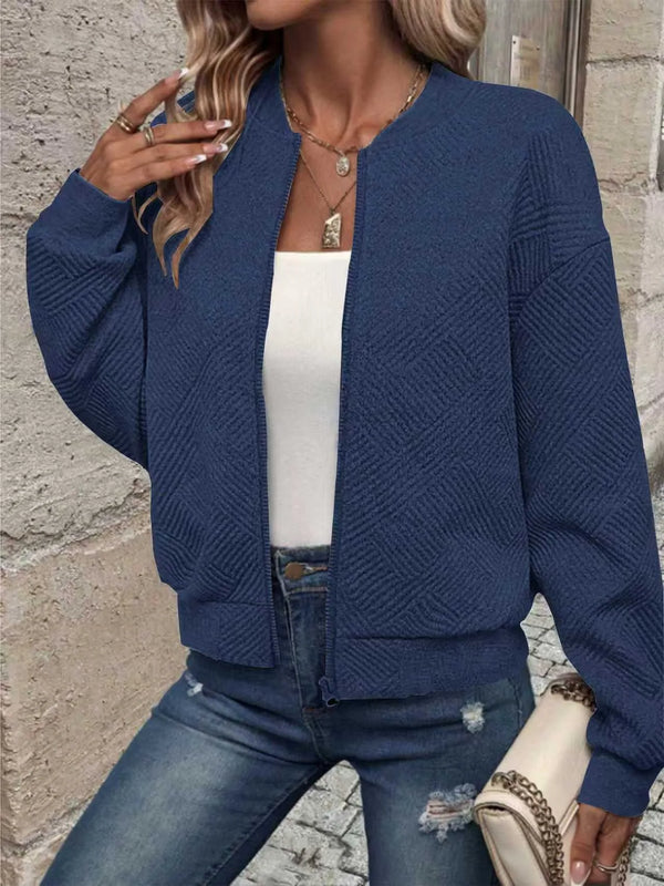 Women's Casual Zipper Jacket - Fashion Outerwear Coat