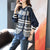 Womens Layered Look Knit Patchwork Shirt Oversized Pullover Blouse