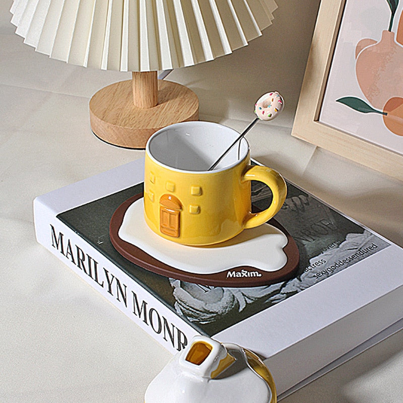 Mug Cute Cartoon Milk Cup With Saucer Christmas