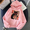 Cat Eating Ramen Hoodie Womens Plus Size Cute Graphic Sweatshirt 90s