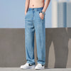 Men Loose Fit Wide Leg Jeans Lyocell Breathable Denim Plus Size 38