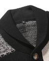 Mens Plaid Cardigan Sweater Colorblock Knit Jacket Fall Winter