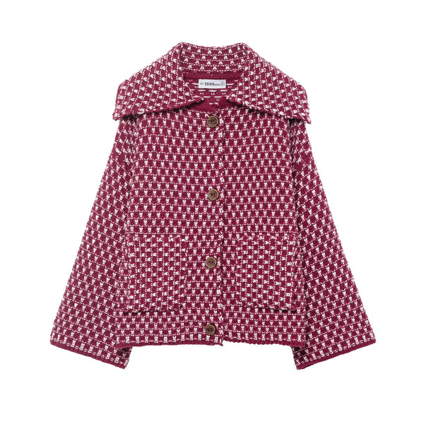 Short Knit Jacket Women Button Up Cardigan Fall Winter 2025 Coat